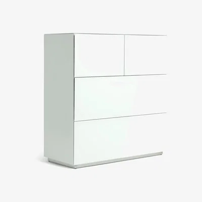 Habitat Habitat Mayfair Wide 2 + 2 Drawer Chest - White Glass