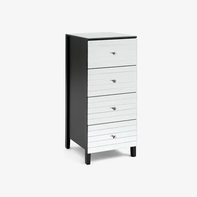 Habitat Habitat Hepburn Mirror 4 Drawer Tallboy - Black