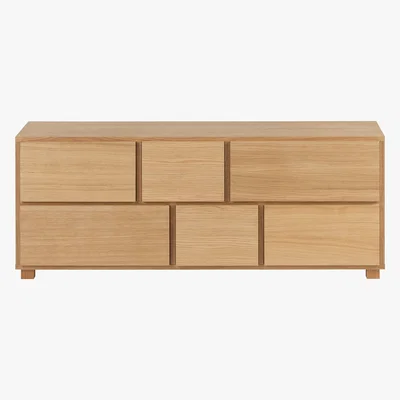 Habitat Hana Ii Oiled Oak 6 Drawer Low Wide Chest, Oak