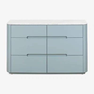 Heal's Heal's Florian 6 Drawer Wide Chest in Blue
