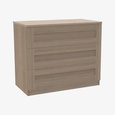 Homebase House Beautiful Realm Wide Chest of Drawers - Oak Effect Carcass, Oak Effect Shaker Drawer Fronts (W) 900mm x (H) 756mm