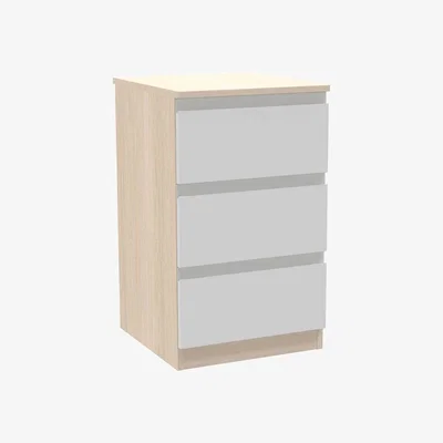 Homebase House Beautiful Escape Narrow Chest of Drawers - Oak Effect Carcass, Matt Grey Handleless Drawer Fronts (W)450mm x (H)756mm