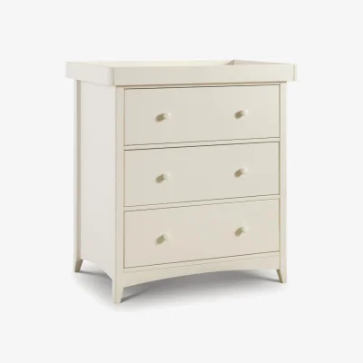 Happy Beds Cameo - Changing Station - Stone White - Wooden - Happy Beds
