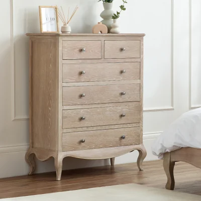 Happy Beds Camille - 4+2-Drawer Chest of Drawers - Oak - Wooden - Happy Beds