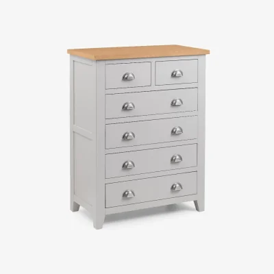 Happy Beds Richmond - 4+2 Drawer Chest - Grey/Oak - Wooden - Happy Beds
