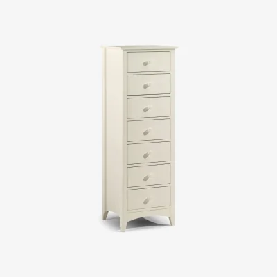 Happy Beds Cameo - 7 Drawer Chest - Stone White - Wooden - Happy Beds