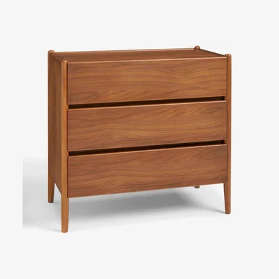 John Lewis John Lewis Scandi 3 Drawer Wood Chest, Walnut Finish