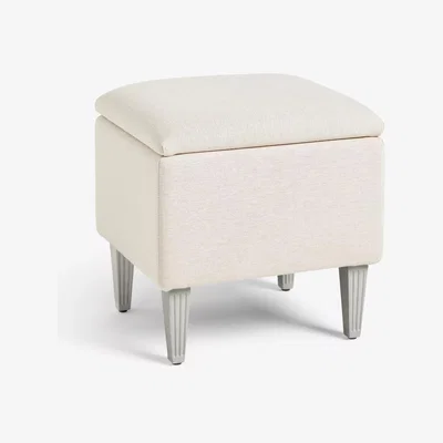 John Lewis John Lewis Gustav Upholstered Storage Stool, Grey