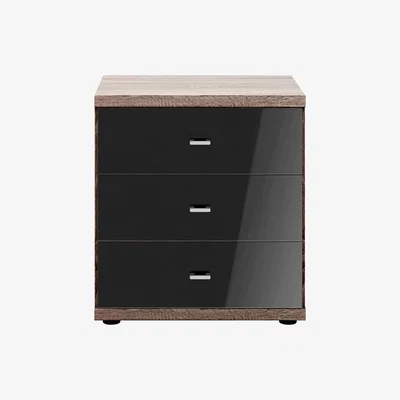John Lewis John Lewis & Partners Satis Glass Front 3 Drawer Bedside Table
