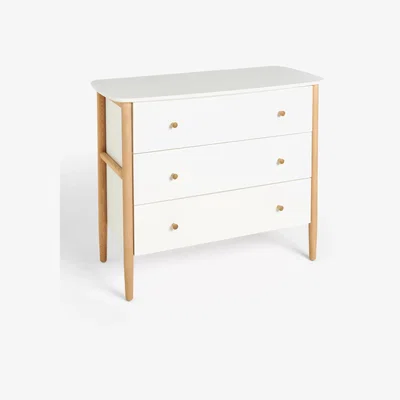John Lewis John Lewis ANYDAY Bonn 3 Drawer Chest of Drawers, White/Natural