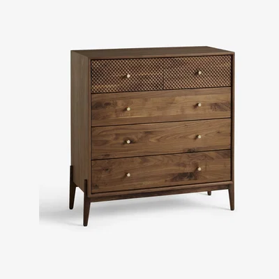 John Lewis John Lewis & Partners Carved 5 Drawer Chest, Walnut