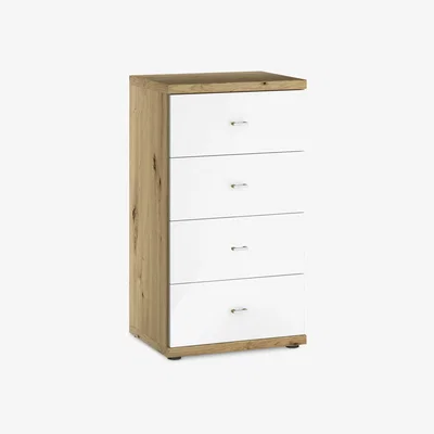 John Lewis John Lewis & Partners Elstra 4 Drawer Glass Front Chest