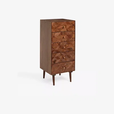 John Lewis John Lewis + Swoon Franklin 5 Drawer Tallboy Chest, Dark Brown