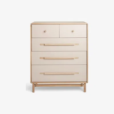 John Lewis John Lewis & Partners Soft Edge 5 Drawer Chest, Oak
