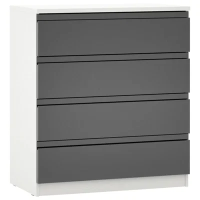 John Lewis ANYDAY John Lewis & Partners Mix it Wide 4 Drawer Chest, Gloss House Steel/White