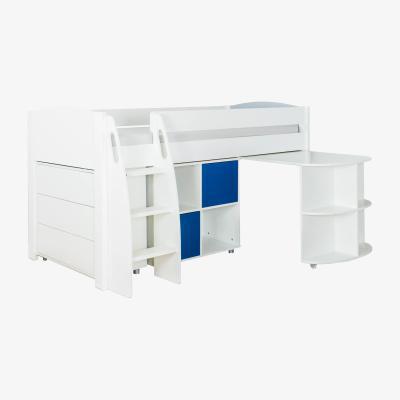 John Lewis Stompa Uno S Plus Mid-Sleeper with Pull-Out Desk, 3 Drawer Chest and 2 Door Cube Unit