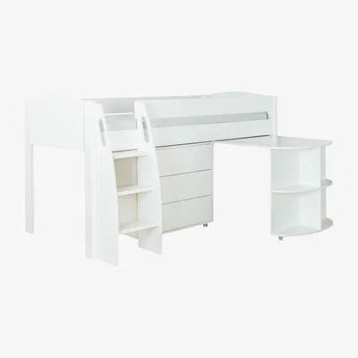 John Lewis Stompa Uno S Plus Mid-Sleeper with Pull-Out Desk and 3 Drawer Chest
