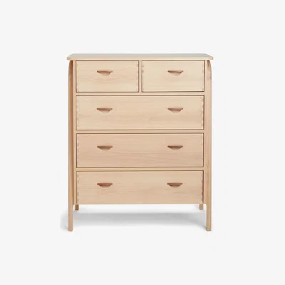 John Lewis John Lewis & Partners Rattan 5 Drawer Chest, Oak