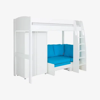 John Lewis Stompa Uno S Plus High-Sleeper Bed with Wardrobe and Chair Bed