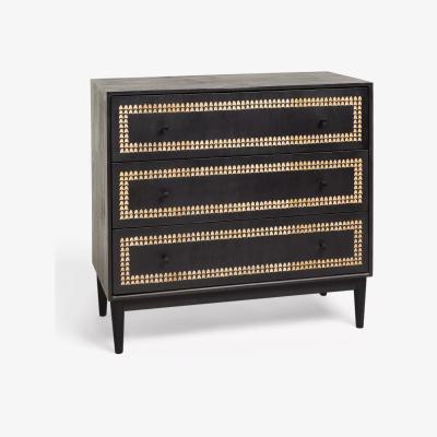 John Lewis John Lewis Monochrome 3 Drawer Chest, Black