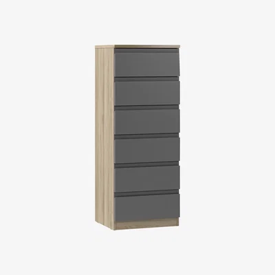 John Lewis ANYDAY John Lewis & Partners Mix it Narrow 6 Drawer Chest, Matt Graphite/Grey Ash
