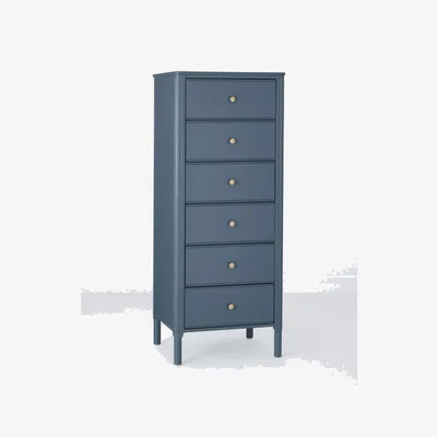 John Lewis John Lewis Pillar 6 Drawer Tallboy Chest, Blue