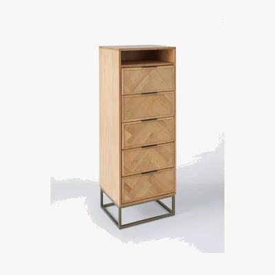 John Lewis John Lewis Estate 5+1 Drawer Tallboy Chest, Natural