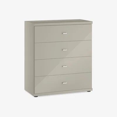 John Lewis John Lewis & Partners Elstra Wide 4 Drawer Glass Front Chest