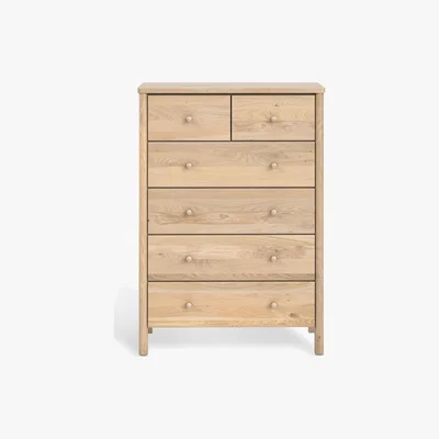 John Lewis John Lewis & Partners Spindle 6 Drawer Chest, Oak