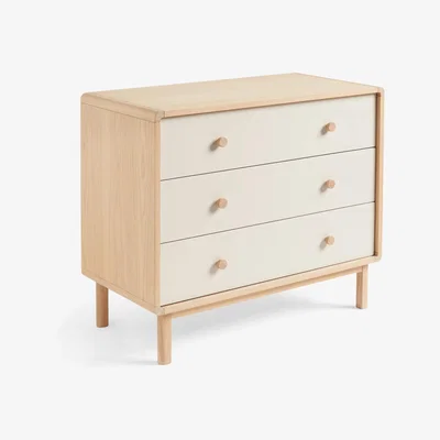 John Lewis ANYDAY John Lewis & Partners Domino 3 Drawer Chest, Natural/Nougat
