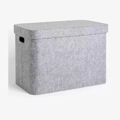 John Lewis John Lewis & Partners Grey Felt Storage Trunk