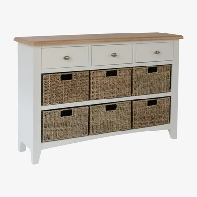 Knees Galileo Oak 3 Drawer 6 Basket Unit - Pure White