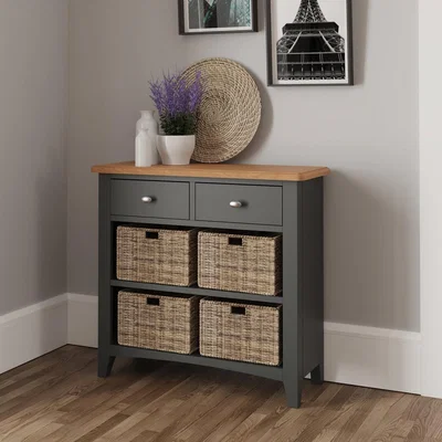 Knees Galileo Oak 2 Drawer 4 Basket Unit - Grey