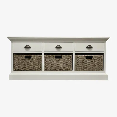 Knees Wilton Willow 3 Drawer 3 Basket Unit - Antique White
