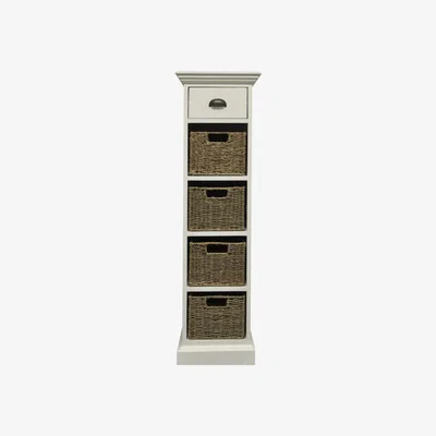 Knees Wilton Willow 1 Drawer 4 Basket Unit - Antique White
