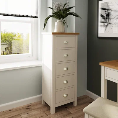 Knees Ruskin Dove Grey 5 Drawer Chest