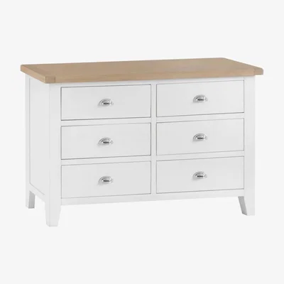 Knees Terranostra Old White 6 Drawer Chest