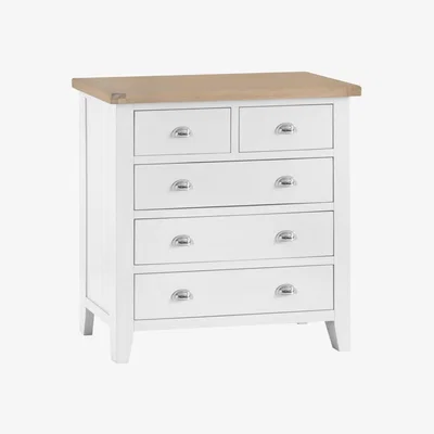 Knees Terranostra Old White 5 Drawer Chest