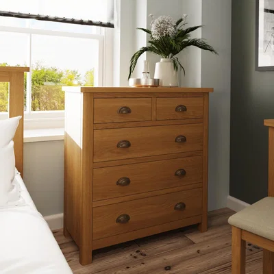 Knees Rara Rustic Oak 5 Drawer Chest