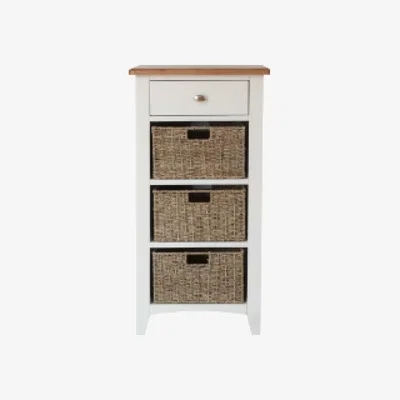 Knees Galileo Oak 1 Drawer 3 Basket Unit - Pure White