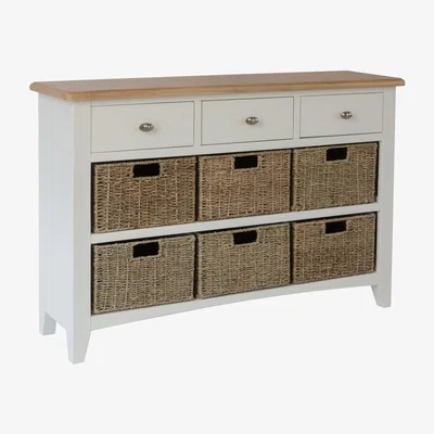 Knees Galileo Oak 3 Drawer 6 Basket Unit - Pure White