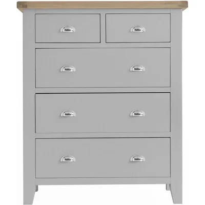 Knees Terranostra Millstone Grey 5 Drawer Chest