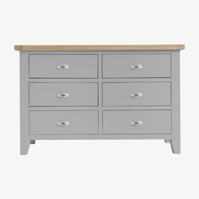 Knees Terranostra Millstone Grey 6 Drawer Chest