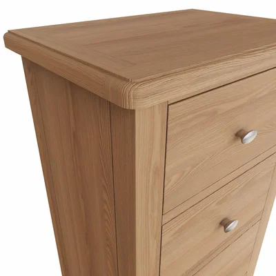 Knees Galister Light Oak Slim 5 Drawer Chest