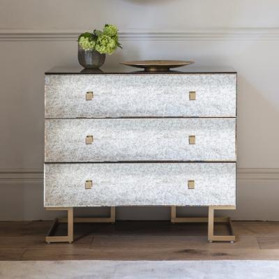 Knees Yamber Mirrored Chest of Drawers - Gold