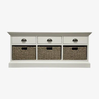 Knees Wilton Willow 3 Drawer 3 Basket Unit - Antique White
