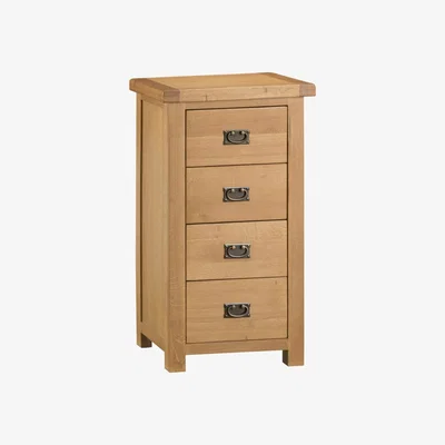 Knees Carrabba Medium Oak Finish 4 Drawer Chest