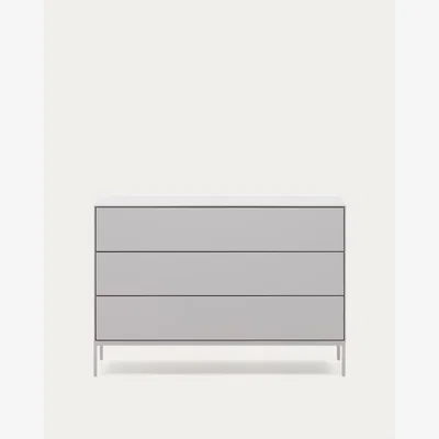 Kave Home Vedrana 3-drawer chest of drawers white lacquered MDF 110 x 75 cm