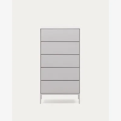 Kave Home Vedrana 5-drawer chest of drawers white lacquered MDF 60 x 114 cm