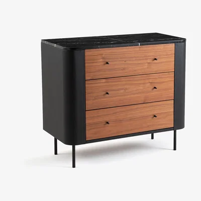 La Redoute Cisare Marble & Leather Chest of Drawers